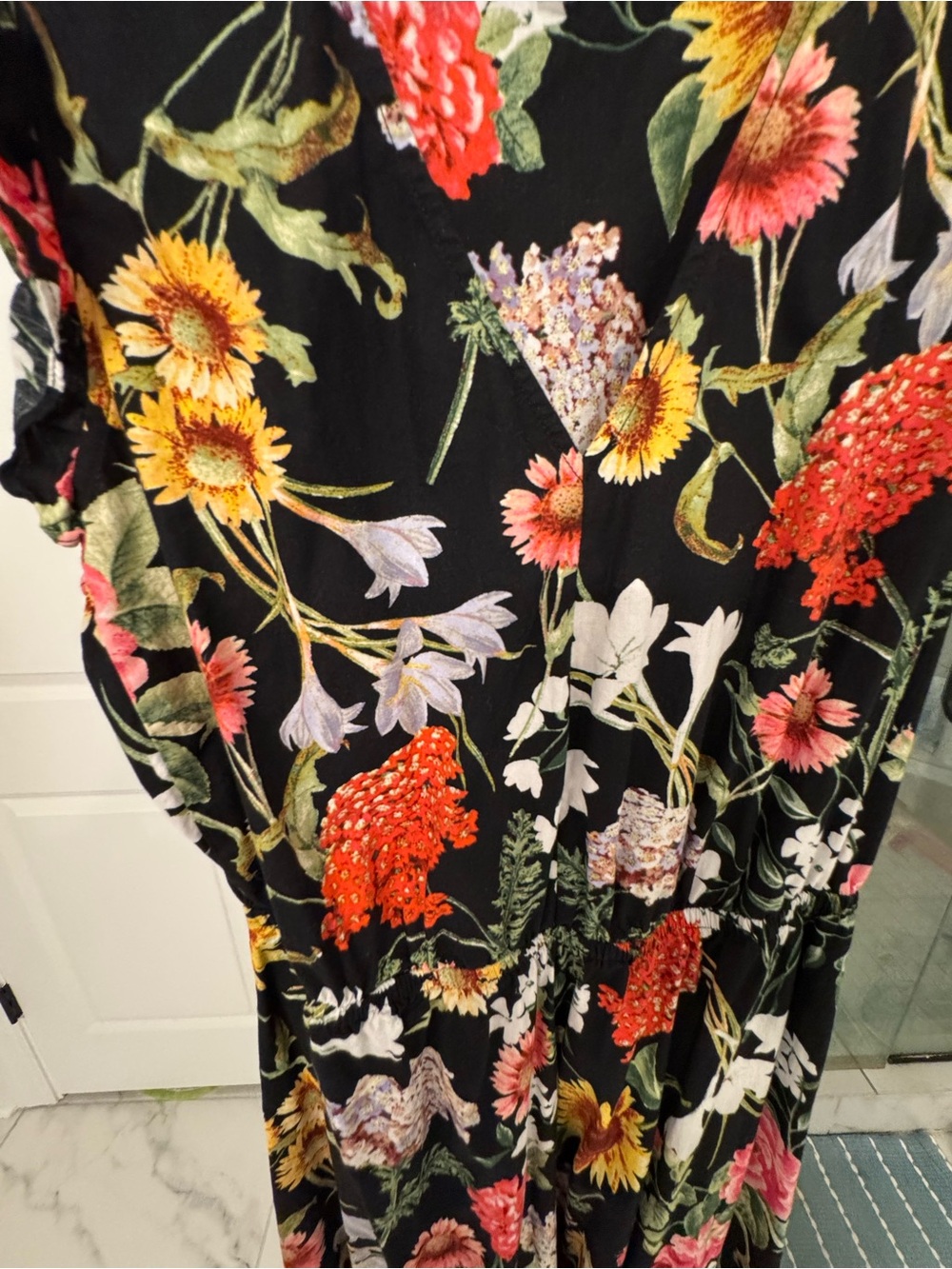 Anne Klein Floral Black Maxi dress - Picture 3 of 5